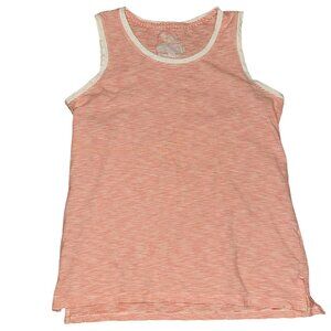 CORAL AND WHITE STRIPED TANK
